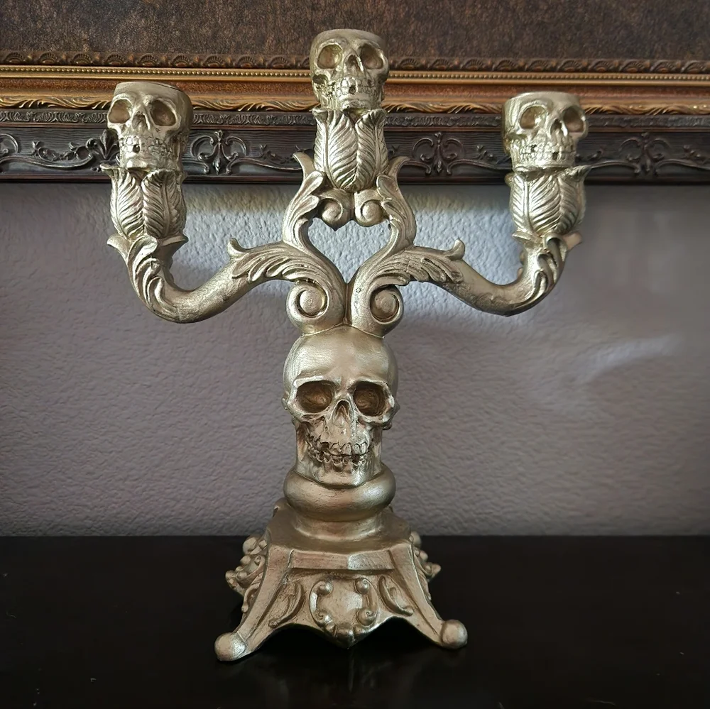 Gothic Skull Candelabra